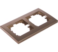 Двухместная горизонтальная рамка LEZARD RAIN с вст. цв. бронза матовый 703-3131-147