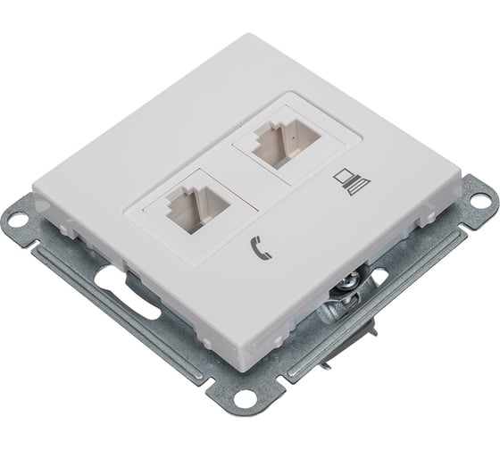 Розетка rj11+rj45 Systeme Electric Wessen 59 белый кат.5e RSI-251TK5E-1-86