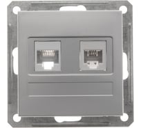 Розетка rj11+rj45 Systeme Electric Wessen 59 матовый хром кат.5e RSI-251TK5E-5-86