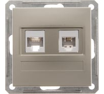 Розетка rj11+rj45 Systeme Electric Wessen 59 шампань кат.5e RSI-251TK5E-4-86