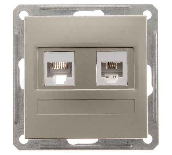 Розетка rj11+rj45 Systeme Electric Wessen 59 шампань кат.5e RSI-251TK5E-4-86