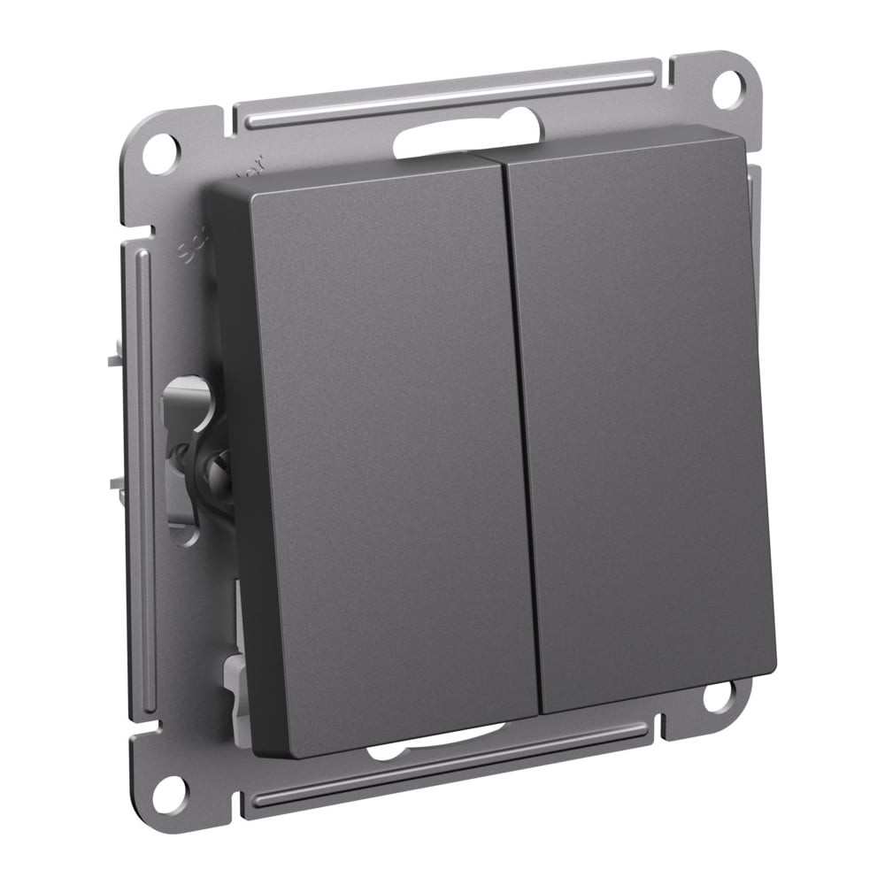 2-клавишный выключатель Systeme Electric Atlasdesign базальт сх.5, 10ах ...