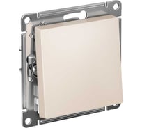 1-клавишный выключатель Systeme Electric Atlasdesign бежевый 2-полюсный, 10а, механизм ATN000221
