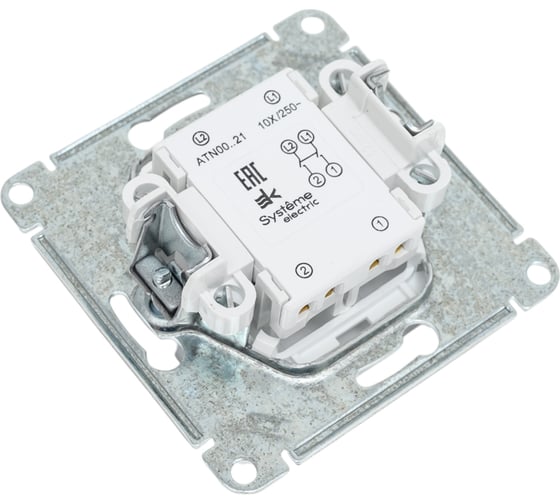 1-клавишный выключатель Systeme Electric Atlasdesign жемчуг 2-полюсный, 10а, механизм ATN000421