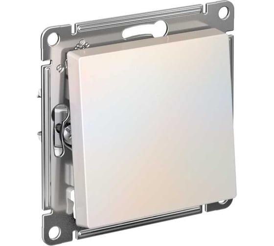 1-клавишный выключатель Systeme Electric Atlasdesign жемчуг 2-полюсный, 10а, механизм ATN000421 1