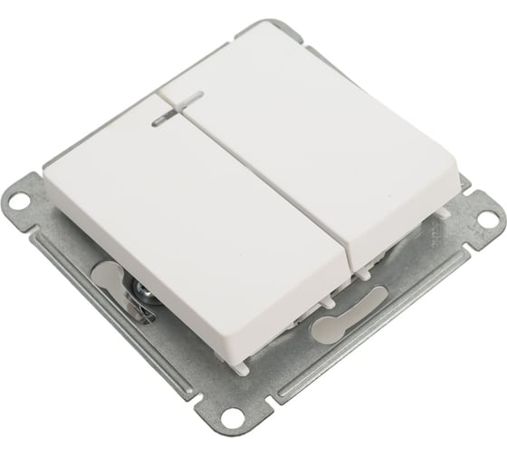 2-клавишный выключатель с подсветкой Systeme Electric Atlasdesign лотос сх.5а, 10ах, механизм ATN001353
