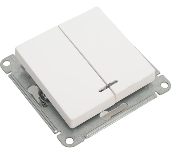 2-клавишный выключатель с подсветкой Systeme Electric Atlasdesign лотос сх.5а, 10ах, механизм ATN001353