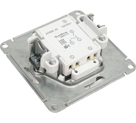 2-клавишный выключатель с подсветкой Systeme Electric Atlasdesign лотос сх.5а, 10ах, механизм ATN001353