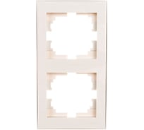 Двухместная вертикальная рамка LEZARD RAIN крем с бок. вст. 703-0303-152