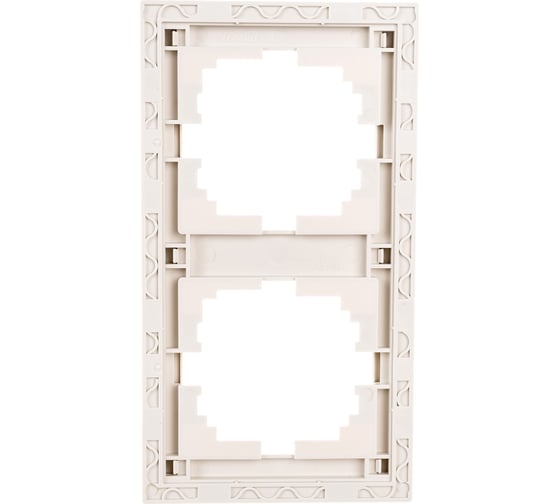 Двухместная вертикальная рамка LEZARD RAIN крем с бок. вст. 703-0303-152