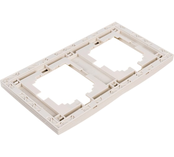 Двухместная вертикальная рамка LEZARD RAIN крем с бок. вст. 703-0303-152