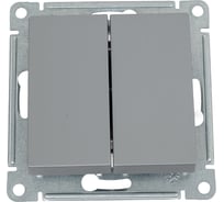2-клавишный выключатель с самовозвратом Systeme Electric Atlasdesign сталь сх.2, 10а, механизм ATN000917