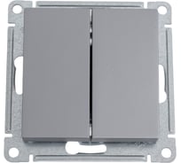 2-клавишный выключатель с самовозвратом Systeme Electric Atlasdesign сталь сх.2, 10а, механизм ATN000917