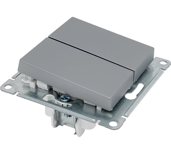 2-клавишный выключатель с самовозвратом Systeme Electric Atlasdesign сталь сх.2, 10а, механизм ATN000917