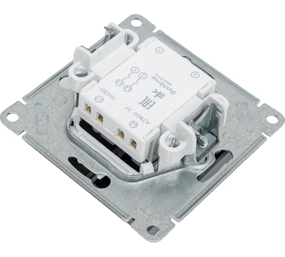 2-клавишный выключатель с самовозвратом Systeme Electric Atlasdesign сталь сх.2, 10а, механизм ATN000917