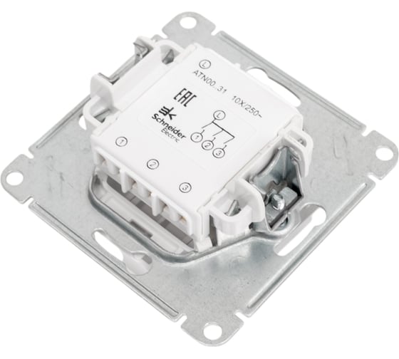 3-клавишный выключатель Systeme Electric Atlasdesign лотос сх.1+1+1, 10ах, механизм ATN001331
