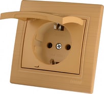 Розетка LEZARD 701-4747-123 MIRA с/ з с крышкой керамика ясень