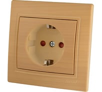 Розетка LEZARD MIRA с защитой от детей керамика ясень 701-4747-124