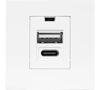 Розетка EKF USB A+C, 2.1А, 2 гнезда, без индикатора E2MR2-21USB-10-AC