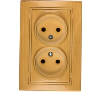 Двойная розетка LEZARD MIRA б/ з керамика ясень 701-4747-128