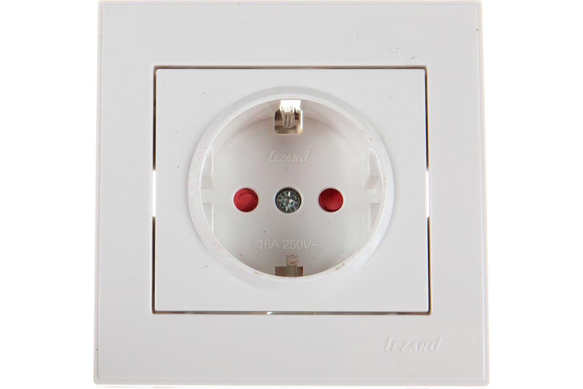 Розетка LEZARD RAIN с защитой от детей керамика белый 703-0202-124 ...