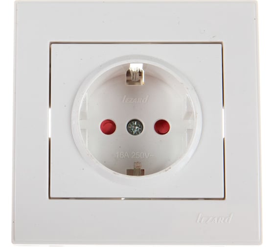 Розетка LEZARD RAIN с защитой от детей керамика белый 703-0202-124