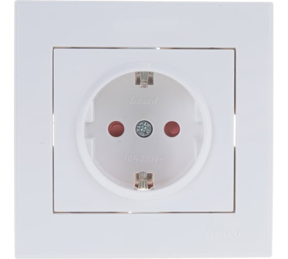 Розетка LEZARD RAIN с защитой от детей керамика белый 703-0202-124
