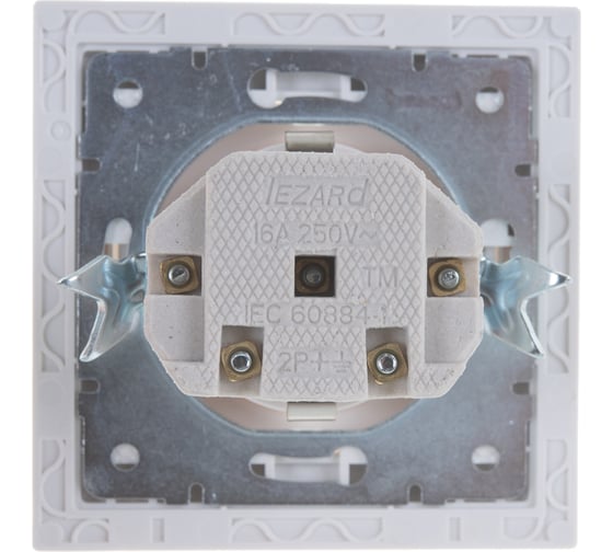 Розетка LEZARD RAIN с защитой от детей керамика белый 703-0202-124