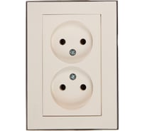 Двойная розетка LEZARD RAIN б/ з керамика белый с бок. вст. хром 703-0225-128