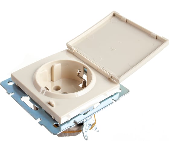 Розетка LEZARD RAIN с/ з с крышкой керамика крем 703-0388-123