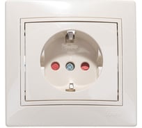 Розетка LEZARD MIRA с защитой от детей керамика крем со вставкой 701-0303-124