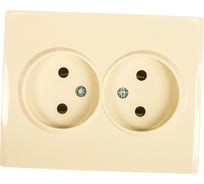 Двойная розетка LEZARD KARINA б/ з керамика крем 707-0300-128