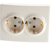 Двойная розетка LEZARD KARINA с/ з керамика крем 707-0300-127