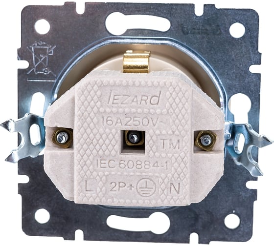 Розетка LEZARD KARINA с/ з керамика крем 707-0388-122