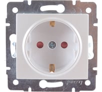 Розетка LEZARD KARINA с защитой от детей керамика жемчужно-белый перламутр 707-3088-124