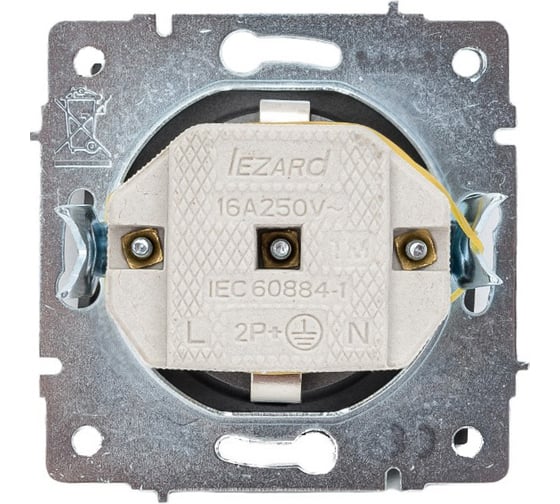 Розетка LEZARD RAIN с/ з керам. цв. черный графит матовый 703-4188-122