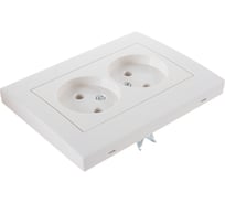 Двойная розетка LEZARD RAIN б/ з керамика крем 703-0303-128