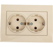 Двойная розетка LEZARD RAIN с/ з керамика крем 703-0303-127