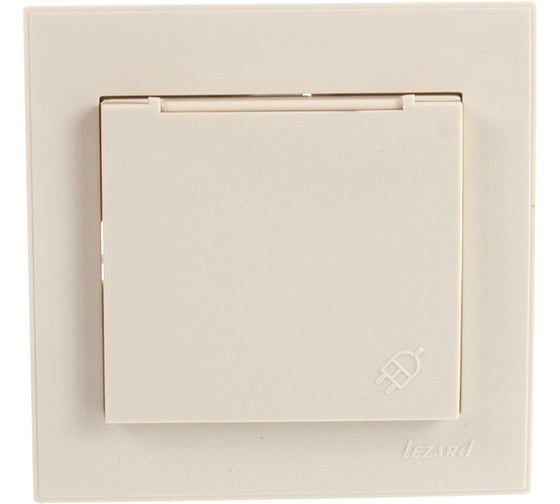 Розетка LEZARD RAIN с/ з с крышкой керамика крем 703-0303-123
