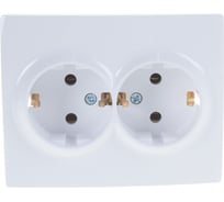 Двойная розетка LEZARD KARINA с/ з керамика белая 707-0200-127