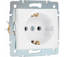 Розетка Lezard KARINA с/ з ПБТ белая 707-0288-122В