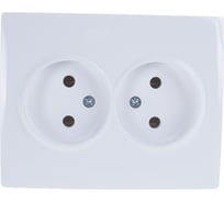 Двойная розетка LEZARD KARINA б/ з керамика белая 707-0200-128