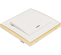 Выключатель с подсветкой LEZARD RAIN белый с бок. вст. золото 703-0226-111
