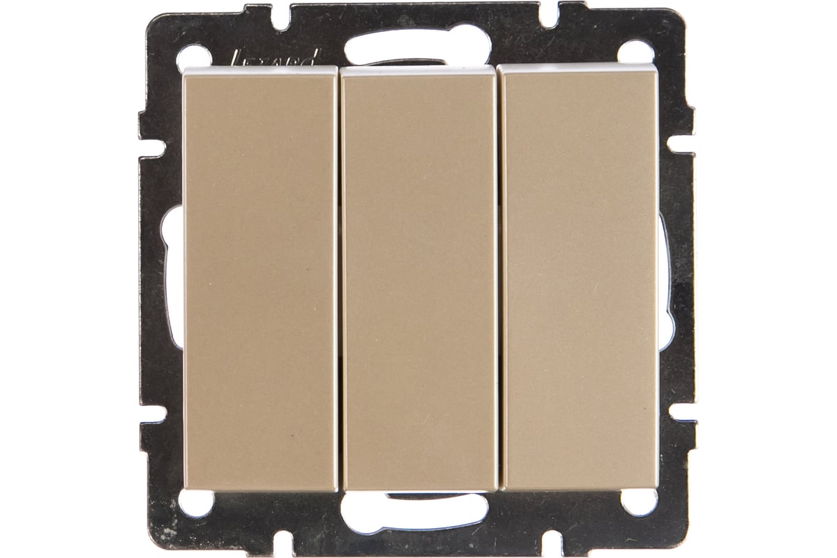 Тройной выключатель LEZARD RAIN жемчужно-белый перламутр 703-3088-109 ...