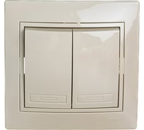 Двойной выключатель LEZARD MIRA крем со вставкой 701-0303-101