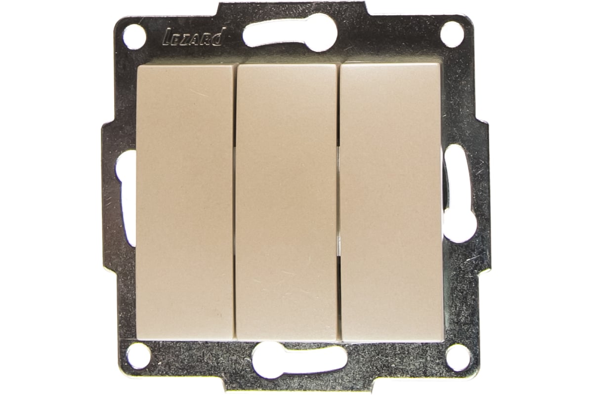 Тройной выключатель LEZARD KARINA жемчужно-белый перламутр 707-3088-109 ...