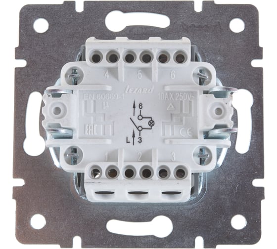 Выключатель с подсветкой LEZARD RAIN цв. черный графит матовый 703-4188-111