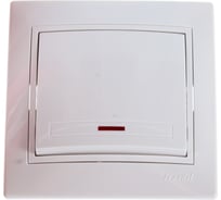 Выключатель с подсветкой LEZARD MIRA белый с белой вставкой 701-0202-111