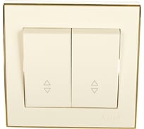 Проходной двойной выключатель LEZARD RAIN белый с бок. вст. золото 703-0226-106