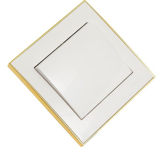 Промежуточный выключатель LEZARD RAIN белый с бок. вст. золото 703-0226-107